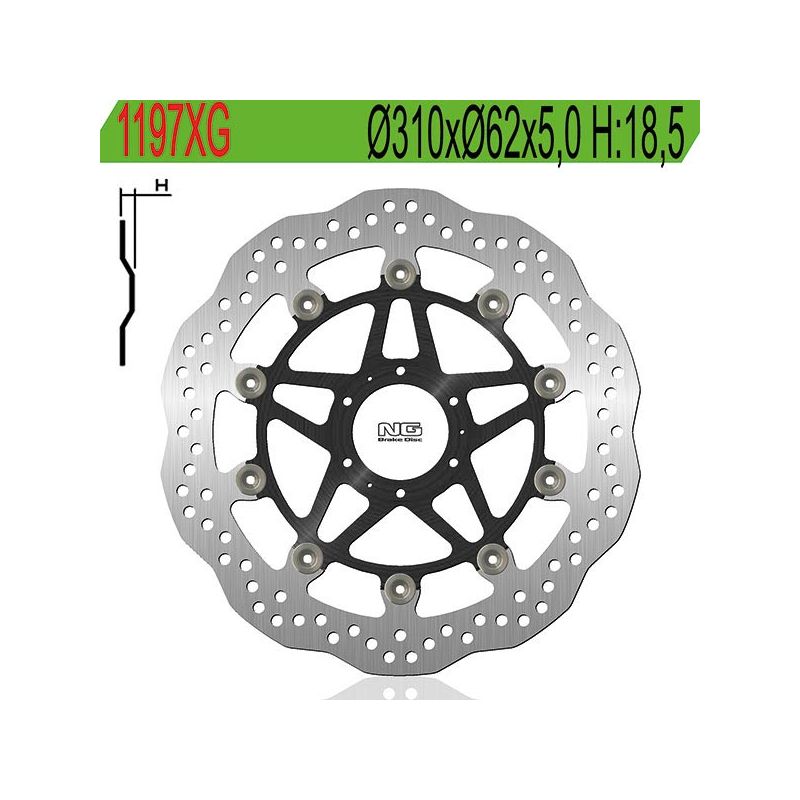 DISCO FRENO ANT. DX-SX NG 1197XG HONDA CBR XX Superblackbird (SC35) 1100 99/06