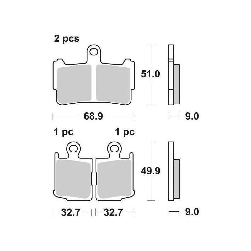 PASTIGLIA FRENO ANT. DX-SX SBS 869HS HONDA VFR F AC 1200 10/15