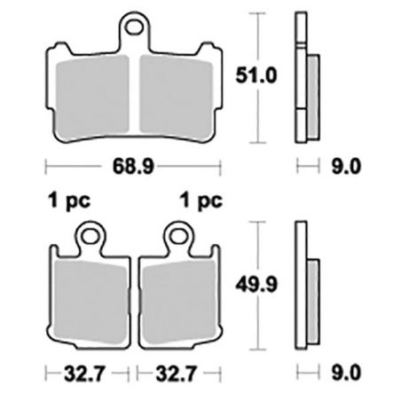 PASTIGLIA FRENO ANT. DX-SX SBS 869SP HONDA VFR F D AC DCT 1200 10/15