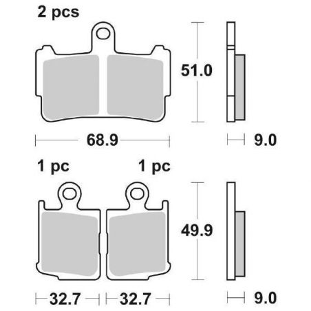 PASTIGLIA FRENO ANT. DX-SX SBS 869HS HONDA VFR F D AC DCT 1200 10/15