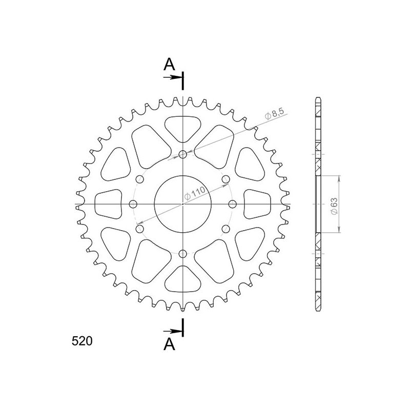 CORONA S AL P520-D45 SUPERSPROX  HUSQVARNA Svartpilen 200 20/21