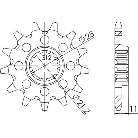 PIGNONE S+2 AC P520-D13 SGR - SPROCKETS  HUSQVARNA SM RR (H222AB7V0/HA222AB8V0/HA222AB9V) 450 08/10