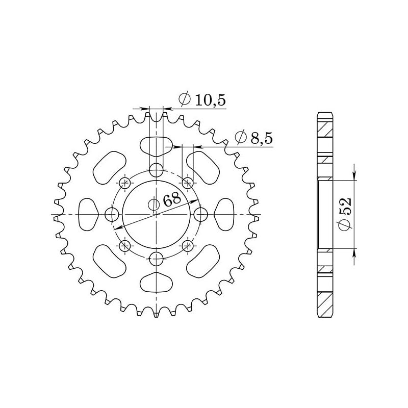CORONA S AC P420-D49 SGR - SPROCKETS  KAWASAKI Ar 50 81/98