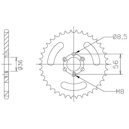 CORONA S AC P420-D28 SGR - SPROCKETS  KAWASAKI KDX 50 03/06