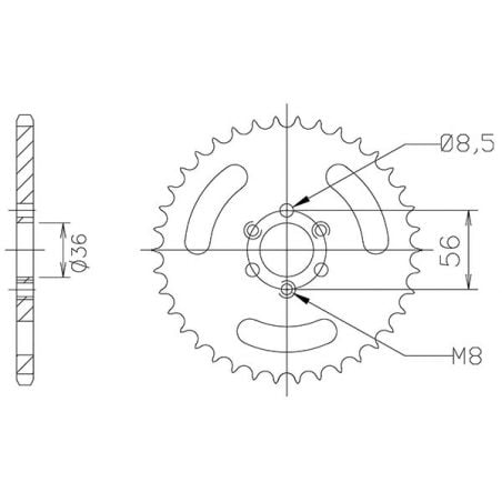 CORONA S AC P420-D28 SGR - SPROCKETS  KAWASAKI KDX 50 03/06
