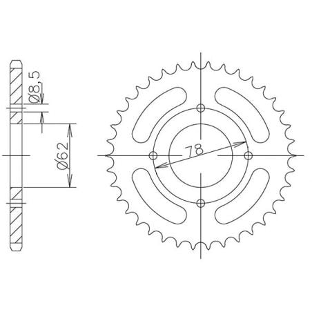 CORONA S AC P420-D37 SGR - SPROCKETS  KAWASAKI KSF (KFX) 50 03/06