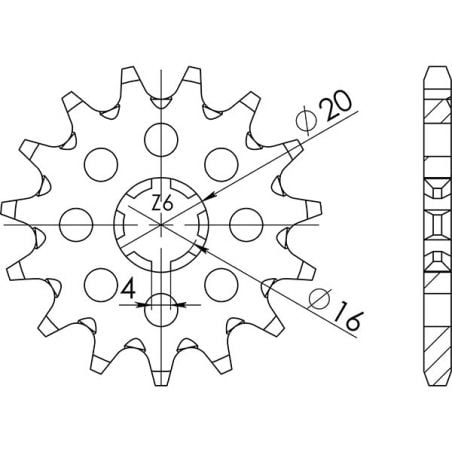 PIGNONE S AC P420-D13 SGR - SPROCKETS  KAWASAKI KX 65 02/20