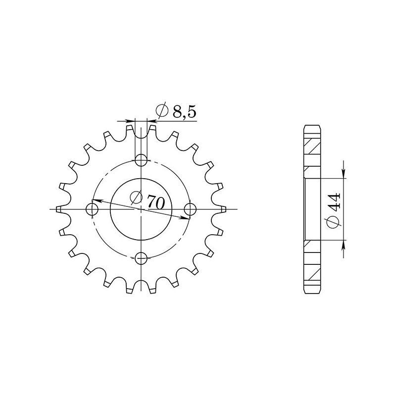 CORONA S AC P520-D22 SGR - SPROCKETS  KAWASAKI KSF (KFX) 80 03/06
