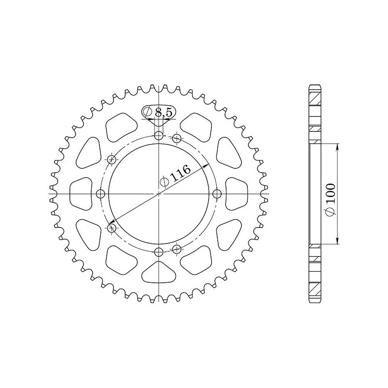 CORONA S AL P420-D49 SGR - SPROCKETS  KAWASAKI KX 80 83/85