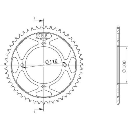 CORONA M AC P428-D51 SGR - SPROCKETS  KAWASAKI KX RA 80 98/00