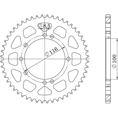 CORONA S AL P420-D51 SGR - SPROCKETS  KAWASAKI KX RA 80 98/00