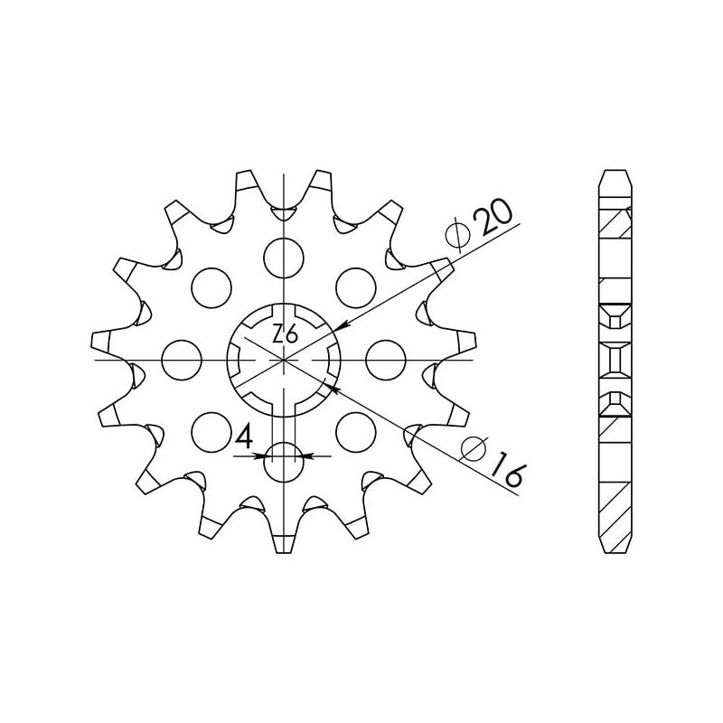 PIGNONE S+2 AC P420-D14 SGR - SPROCKETS  KAWASAKI KX RB 80 98/00