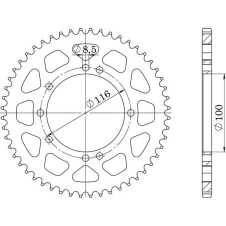 CORONA S AL P420-D49 SGR - SPROCKETS  KAWASAKI KX RB 80 91/97