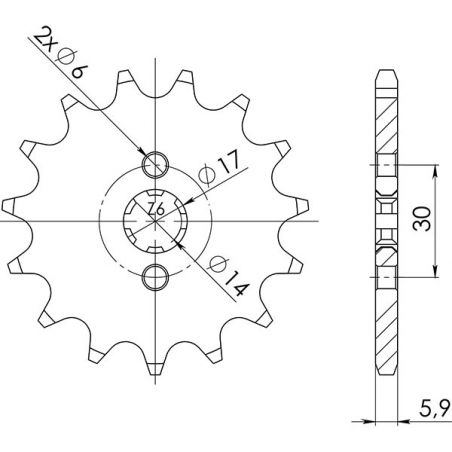PIGNONE S AC P420-D14 SGR - SPROCKETS  KAWASAKI KLX 110 02/02