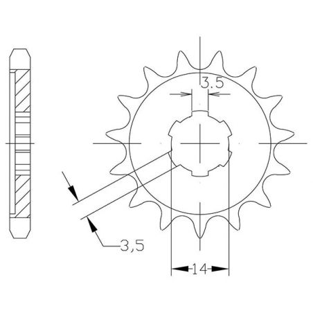 PIGNONE S AC P428-D14 SGR - SPROCKETS  KAWASAKI KSR Kaze 110 98/98