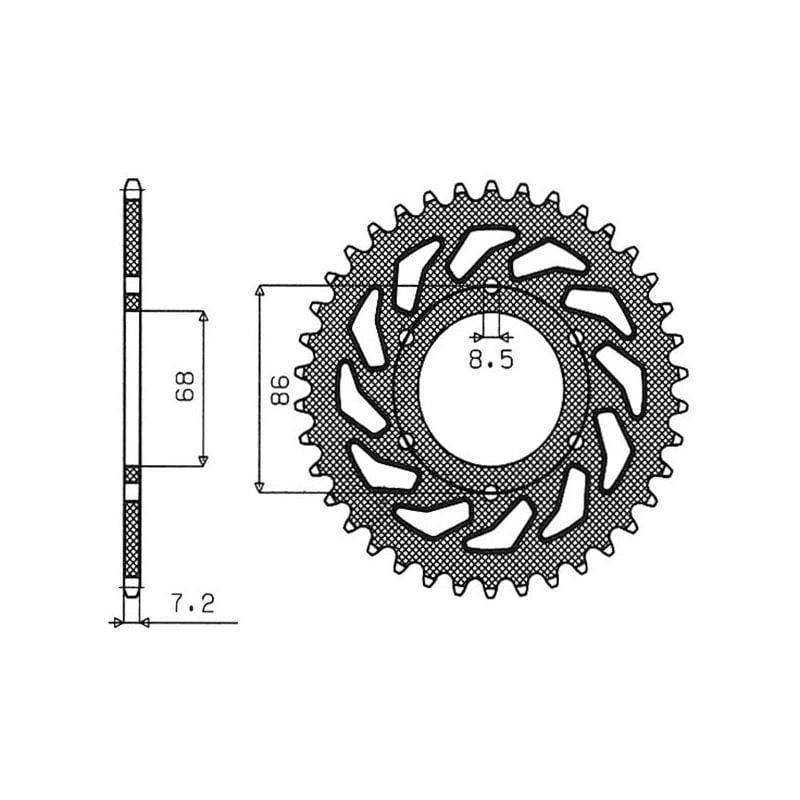CORONA S AC P428-D46 SGR - SPROCKETS  KAWASAKI BN Eliminator 125 98/09