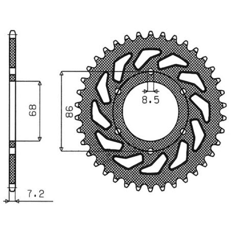 CORONA S AC P428-D46 SGR - SPROCKETS  KAWASAKI BN Eliminator 125 98/09