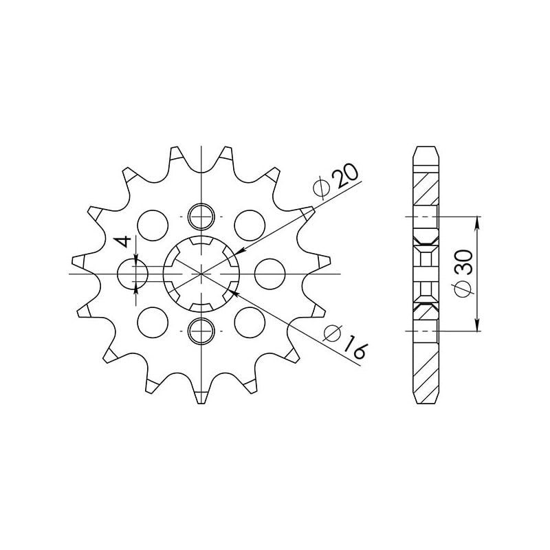 PIGNONE S+2 AC P428-D15 SGR - SPROCKETS  KAWASAKI KDX (A/B) 125 90/99
