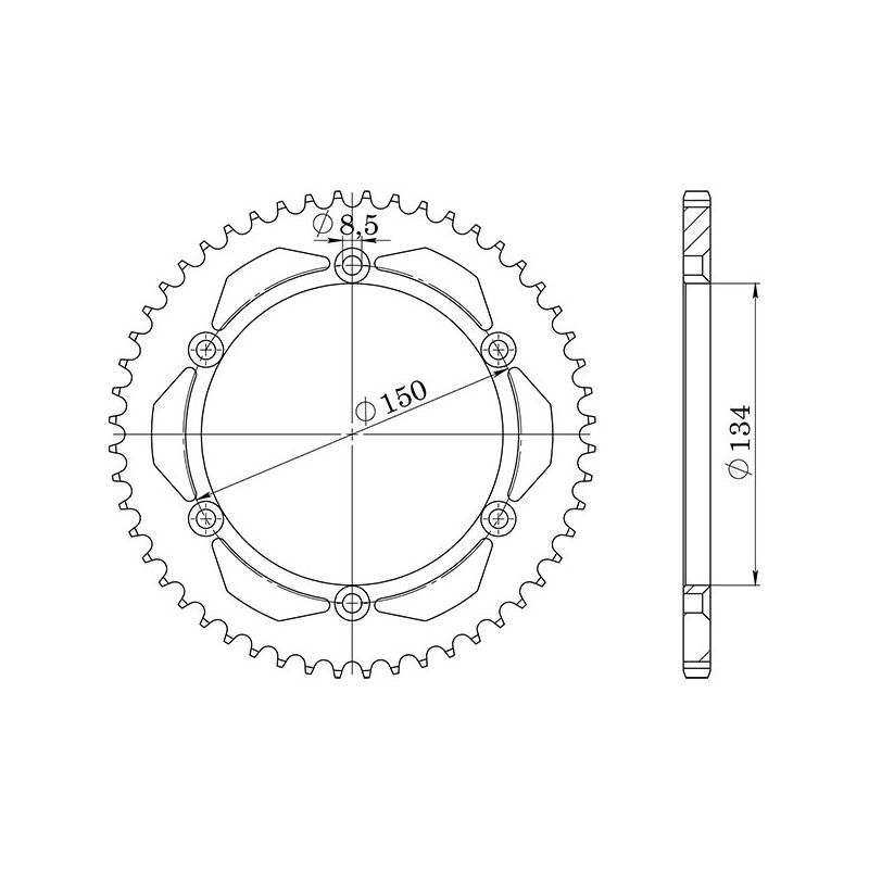 CORONA S AC P428-D52 SGR - SPROCKETS  KAWASAKI KDX (A/B) 125 90/99