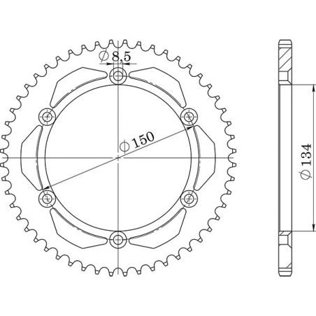CORONA S AC P428-D52 SGR - SPROCKETS  KAWASAKI KDX (A/B) 125 90/99