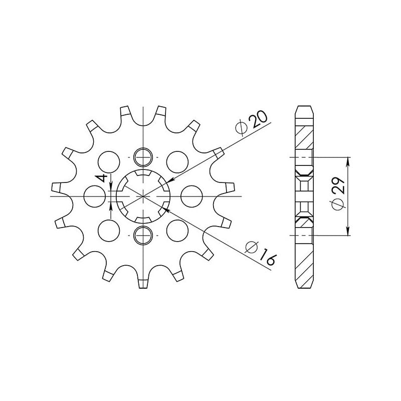 PIGNONE S AC P428-D14 SGR - SPROCKETS  KAWASAKI KE 125 76/87
