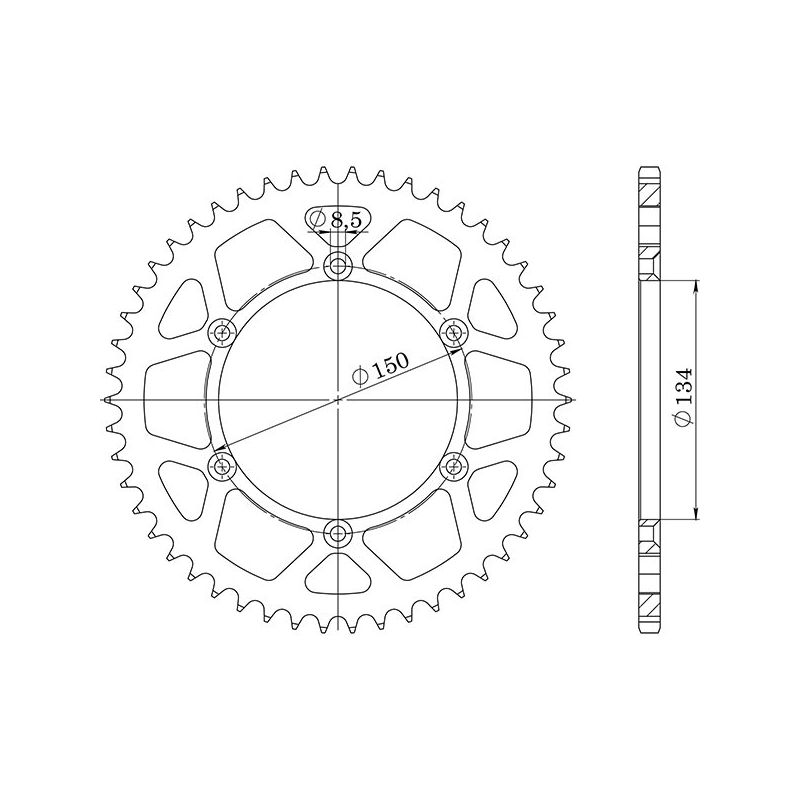 CORONA S AC P520-D49 SGR - SPROCKETS  KAWASAKI KX 125 00/02