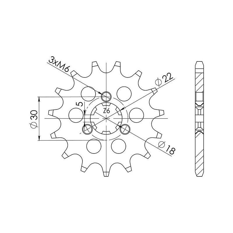 PIGNONE S+2 AC P520-D13 SGR - SPROCKETS  KAWASAKI KX 125 96/97