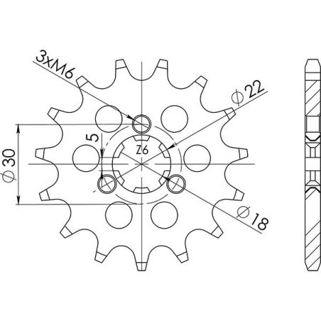 PIGNONE S+2 AC P520-D13 SGR - SPROCKETS  KAWASAKI KX 125 03/03