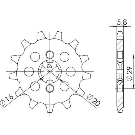 PIGNONE S+2 AC P520-D12 SGR - SPROCKETS  KAWASAKI KX 125 90/91