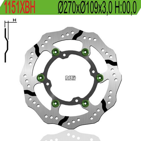 DISCO FRENO ANT. XBH Ø270 NG 1151XBH KAWASAKI KX 125 06/08