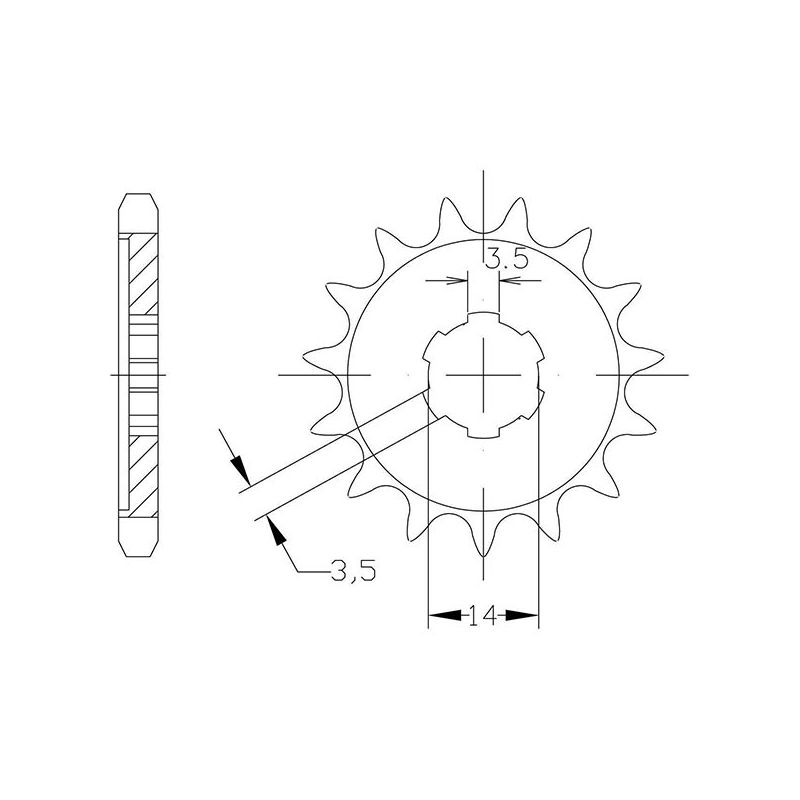 PIGNONE S AC P428-D14 SGR - SPROCKETS  KAWASAKI Modenas KrisStar 125 06/06