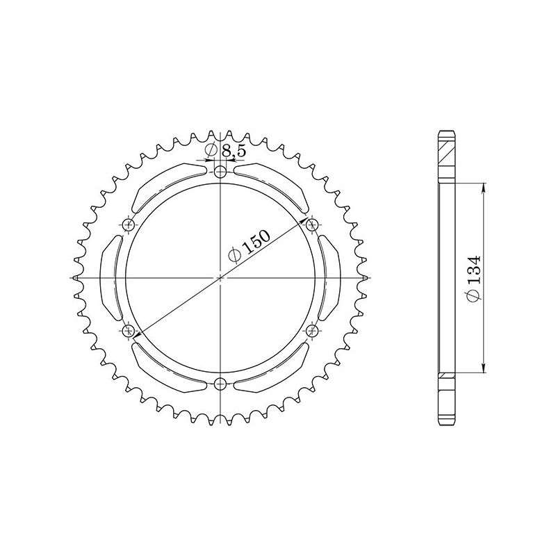 CORONA S AC P428-D50 SGR - SPROCKETS  KAWASAKI KMX 200 88/92