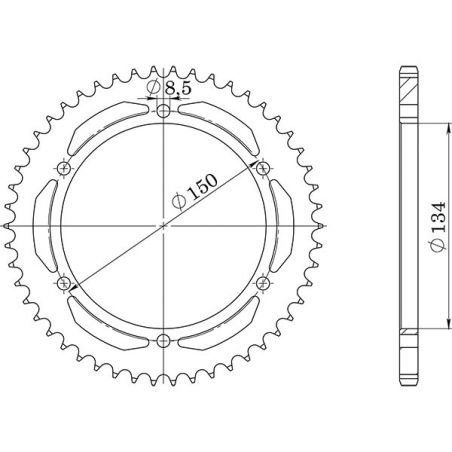 CORONA S AC P428-D50 SGR - SPROCKETS  KAWASAKI KMX 200 88/92