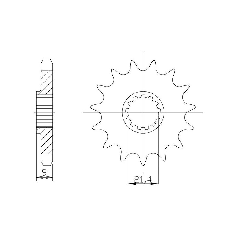 PIGNONE S AC P520-D14 SGR - SPROCKETS  KAWASAKI EX Ninja R (EX250K8F) 250 08/12