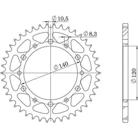 CORONA S AC P520-D40 SGR - SPROCKETS  KAWASAKI KL (KL250A1/A2/A3/A4/C1/C2) 250 80/84