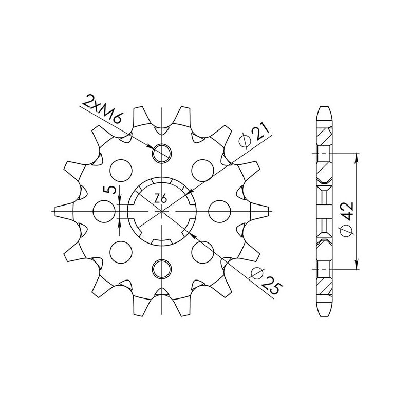PIGNONE S AC P520-D14 SGR - SPROCKETS  KAWASAKI KL (KL250A1/A2/A3/A4/C1/C2) 250 80/84