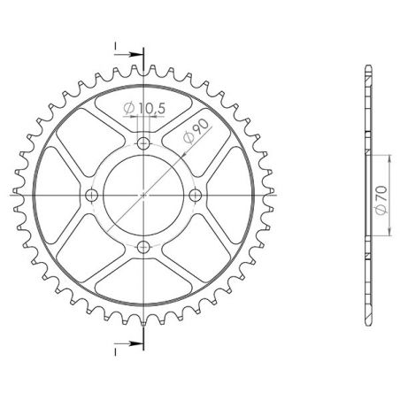 CORONA S AC P520-D43 SGR - SPROCKETS  KAWASAKI KSF Mojave (KFX250) 250 87/04