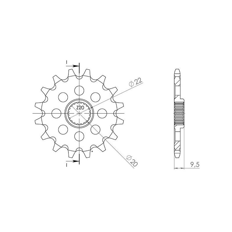 PIGNONE S+2 AC P520-D13 SGR - SPROCKETS  KAWASAKI KX F 250 13/21