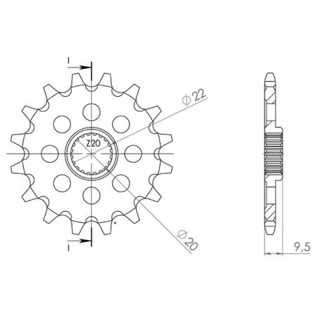 PIGNONE S+2 AC P520-D13 SGR - SPROCKETS  KAWASAKI KX F 250 13/21