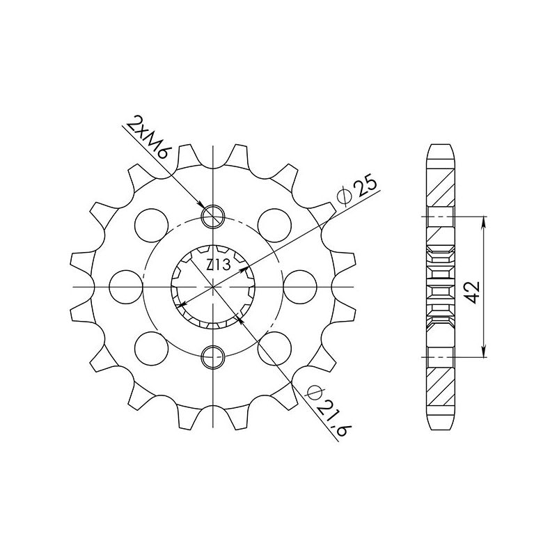 PIGNONE S+2 AC P530-D15 SGR - SPROCKETS  KAWASAKI Z C 250 82/82