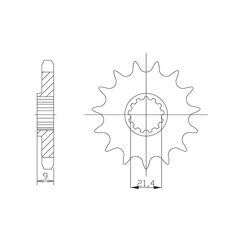 PIGNONE S+2 AC P520-D14 SGR - SPROCKETS  KAWASAKI EX Ninja R (EX300AADA/EX300ABDA) 300 13/17