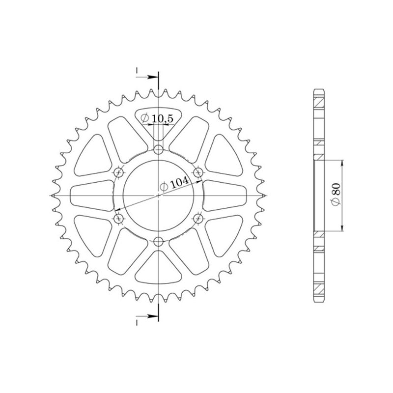 CORONA S AL P520-D38 SGR - SPROCKETS  KAWASAKI GPZ (50CV) 400 84/87