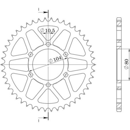 CORONA S AL P520-D38 SGR - SPROCKETS  KAWASAKI GPZ (50CV) 400 84/87