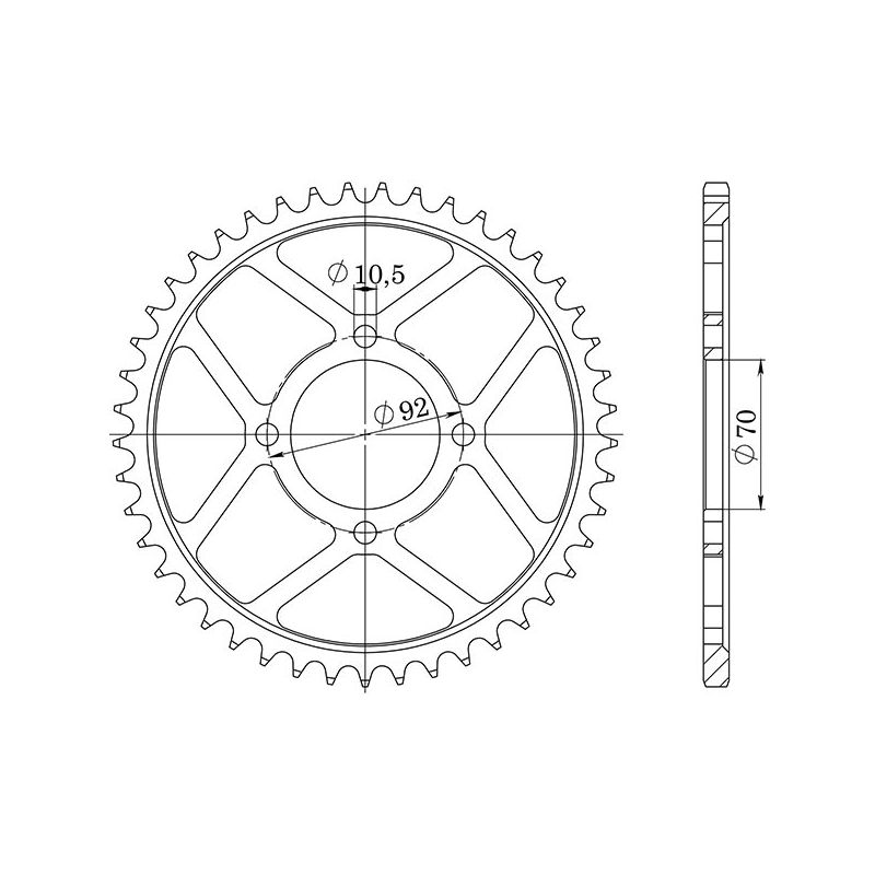CORONA S AC P530-D45 SGR - SPROCKETS  KAWASAKI LTD (KZ400H1) 400 79/79