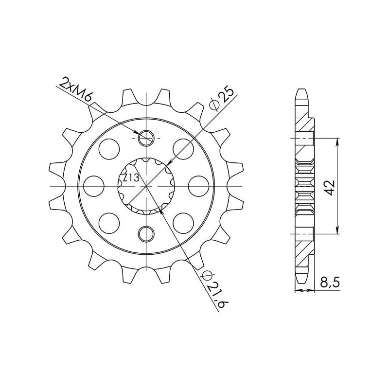 PIGNONE R AC P520-D14 SGR - SPROCKETS  KAWASAKI ZZ R (ZX400N) 400 90/98