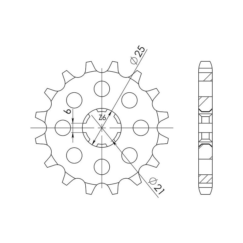 PIGNONE S+2 AC P530-D15 SGR - SPROCKETS  KAWASAKI LTD (KZ440A1/A2/A3/A4/A5) 440 80/83