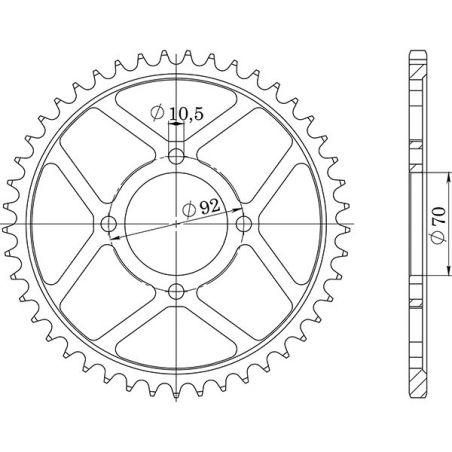 CORONA S AC P530-D45 SGR - SPROCKETS  KAWASAKI LTD (KZ440A1/A2/A3/A4/A5) 440 80/83