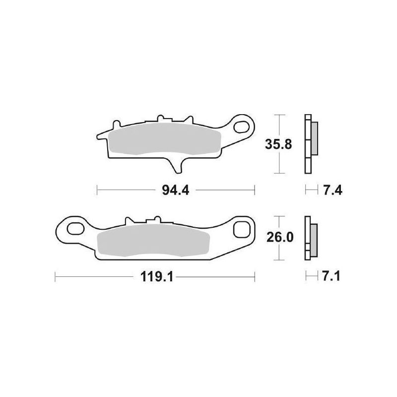 PASTIGLIA FRENO ANT. SX SBS 801RSI KAWASAKI KFX R (KSF450) 450 07/12