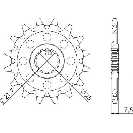 PIGNONE S AC P520-D13 SGR - SPROCKETS  KAWASAKI KLX R 450 05/06