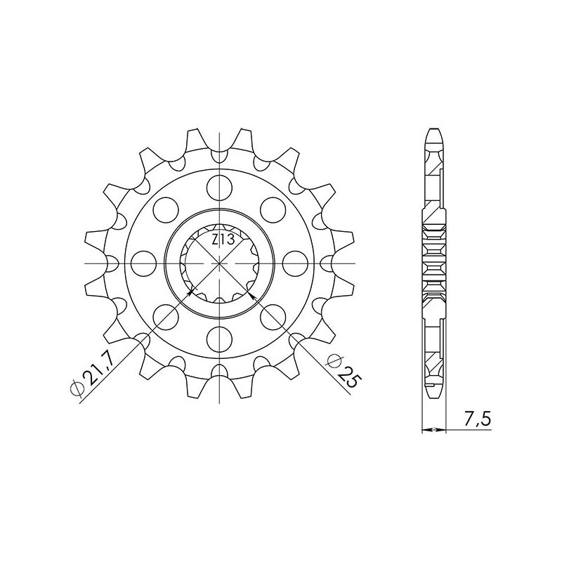 PIGNONE S AC P520-D13 SGR - SPROCKETS  KAWASAKI KX F 450 06/21